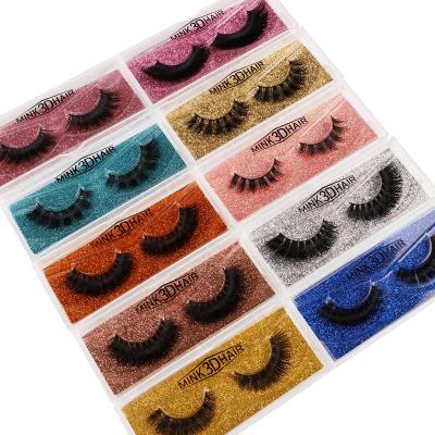 China Private Label 3d Eyelashes Colored Luxury Mink Lashes Thick Fluffy False Eyelash 25mm for sale