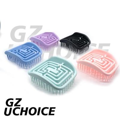 China 2022 waterproof new fashion amazon top selling logo custom hollowed-out plastic anti-static portable spot hair-washing comb for sale