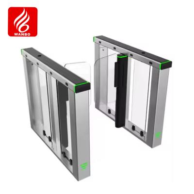 China Stainless Steel RFID Smart Speed Gate Turnstile Qr Code Swing Barrier For Pedestrian Access Control for sale