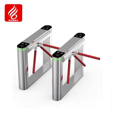 China Tripod Turnstile Barcode Fingerprint Access Control System Automatic Door Pedestrian Waist Height for sale