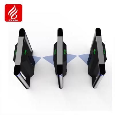 China Wing Brake High Security RFID Face Recognition Fingerprint Access Control Flap Turnstile Barrier Gate For Gym for sale