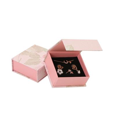 China Customized Designs Gift Box Cardboard Flip Earring Packaging Box Paper Magnet Packaging Jewelry Box With Logo for sale