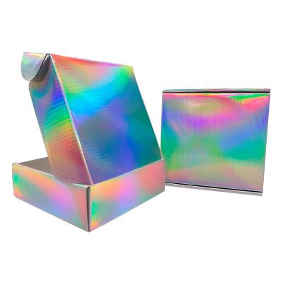 China Recycled Materials Customized Holography Mailer Box With Logo Shipping Box for sale