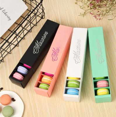 China Recyclable Custom Drawer Style Cake Box Chocolate Box Bakery Soft Macaroon Cookie Wrapping Paper With Transparency for sale