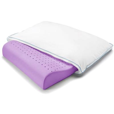 China Memory New Design Purple Lavender Infused Memory Foam Loft Pillow With Down-Alternative Fiber Fill for sale