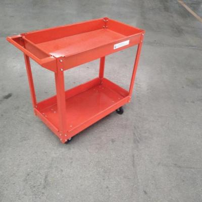 China Tools Load 120kg Platform Trolley 2 Tiers Handtruck Trolley Steel Frame Utility Cart for sale