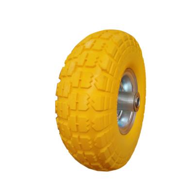 China Building Material Stores Made In China Orange 3.50-4 PU Wheel With Plastic Rim for sale