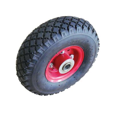 China Heavy Duty 10 Inch Durable Steel Pneumatic Rubber Wheels For Trolley Caster for sale