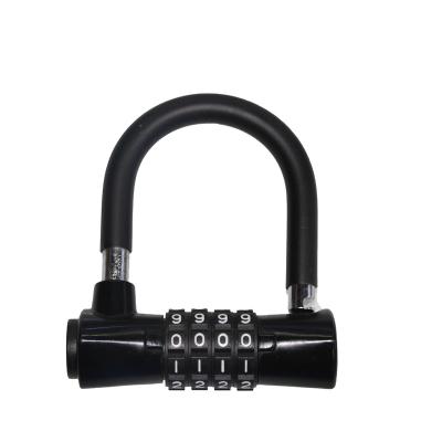 China Small Steel U Shape Bike Accessories 4 Combination U-lock ACU4817 Digital Bicycle Lock for sale