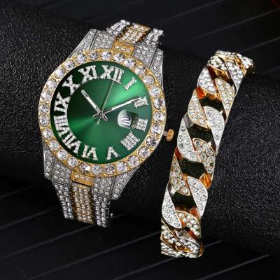 China Fashion Mens Automatic Date Bling Wristwatches Hip Hop Hit Hop Hit Luxury Rhinestone Watches Diamond Quartz Uhr Watches for sale