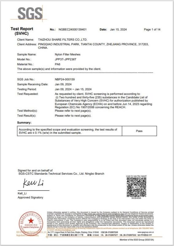 SVHC test report - Share Group Limited