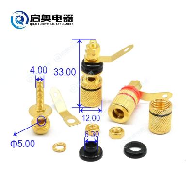 China 307 Gold Plated Binding Posts For Speaker Audio With 4 Mm Banana Plug Jack JY21-1023 for sale