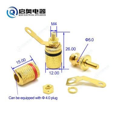 China 4mm copper binding post speaker box use gold plated terminal JY6039A for sale