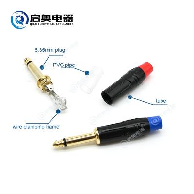 China Premium Mono 6.35 Mm Plug Connector 1/4 Inch Jack For Microphone JY21-1065 for sale