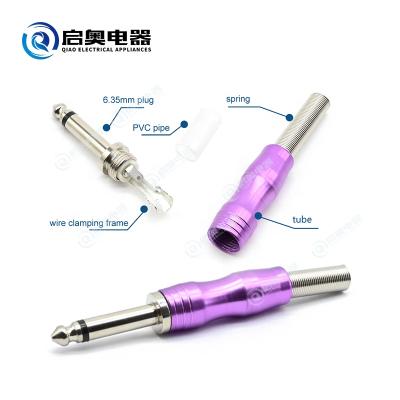 China audio & 1/4 6.35mm 6.35mm Stereo Nickel Plated Mono Jack Audio Video Adapter Plug for sale