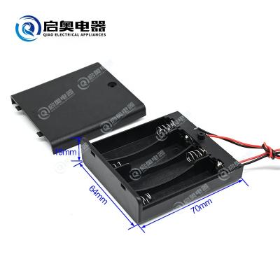 China High Quality Black Stainless Steel AA Battery Holder 6V Battery Case for sale