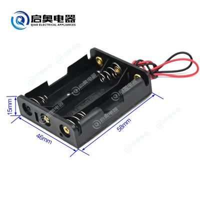 China High Quality Black Stainless Steel AA Battery Holder 4.5V Battery Case for sale