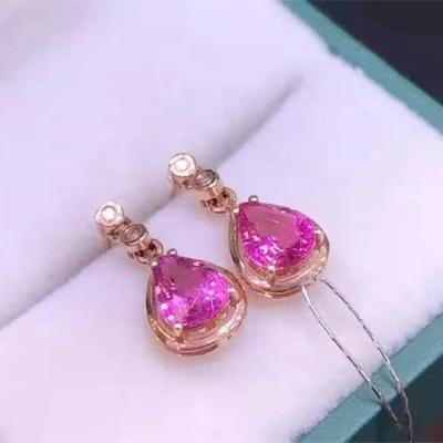 China SGARIT Vintage Wholesale Jewelry Natural Natural 1ct Gold 18k Gold Tourmaline Wedding Engagement Stud Earrings For Women for sale