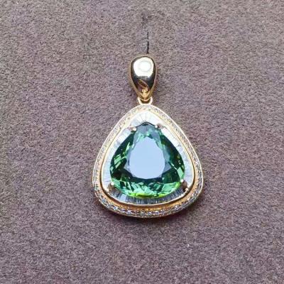 China Simple Genuine SGARIT Designs 18k Gold 3.65ct Gold Tourmaline Pendant Wedding Gemstone Jewelry Hot Pendant Birthday Party FASHION for sale