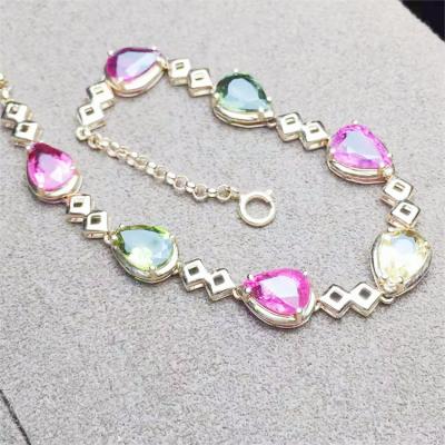 China Vintage SGARIT brand tourmaline 4.9ct gold wedding bracelet jewelry beautiful chain bracelet color18k luxury natural jewelry wholesale for sale