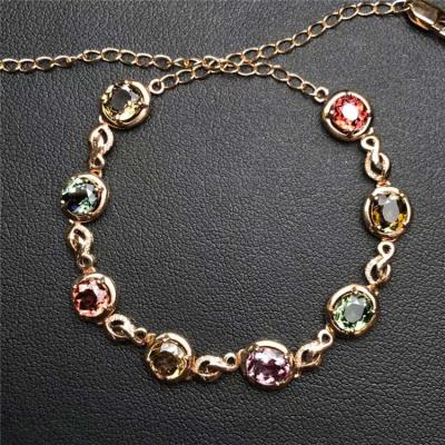 China CLASSIC 4.1ct Gold Colored Adjustable Natural Tourmaline Extra 18k Jewelry Gemstone Chain Bracelet For Women for sale