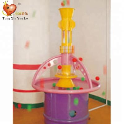 China Wooden +pvc+ plastic +galvanized pipe ball fountain for indoor playground soft playhouse amusement park for sale