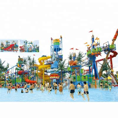 China galvanized tube & fiberglass fiberglass slides large water park for hotel for sale