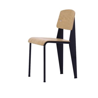 China Comfortable Modern Standard Iron Leg Wood Dining Chair For Dining Room for sale