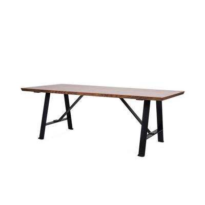 China Modern Nordic Design Brown Black Iron Legs Flat Coffee Tables for sale