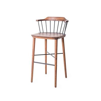 China Modern Wholesale Upholstery Brown Black Frame Bar Stools Chairs for sale