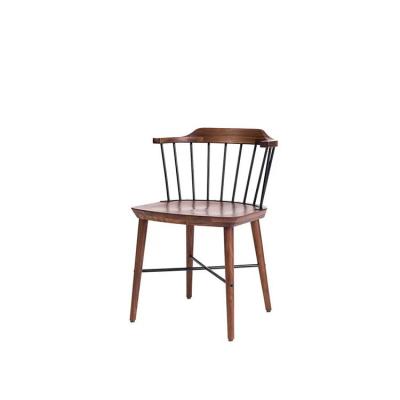 China Modern Design Cozy Vintage Kitchen Brown Dining Chair With Black Frame for sale