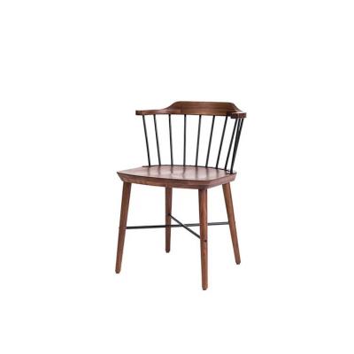 China Comfortable Modern Brown Bistro Dining Chair With Black Frame For Restaurant Dining for sale