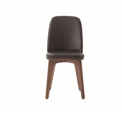 China Wholesale Modern Nordic Leather Backrest Solid PU Solid Wood Dining Chair for sale