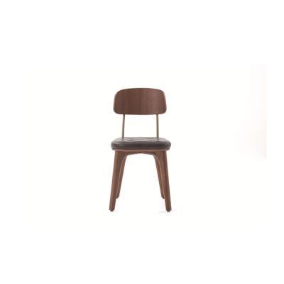 China Modern Stainless Steel Dining Chair With Wooden Legs For Restaurants for sale