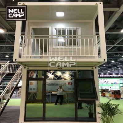 China Wellcamp Modern Flat Pack Two Floors Container House For Homes Modular Homes Porcelain Stacks Flat Container Floor Plans Prices for sale