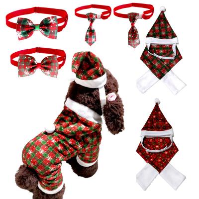 China Viable Wholesale Party Hat Cat Bow Ties Scarf Christmas Pet Apparel Accessories Dog Festival for sale