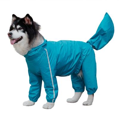 China Durable Four Feet Waterproof PU Cover Pet Raincoat Dog Travel Clothes for sale