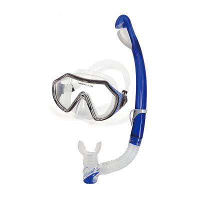 China diving & DOVOD Tempered Glass Diving Mask Air Intake Scuba Diving Equipment Swimming Dry Top Set For Adult for sale