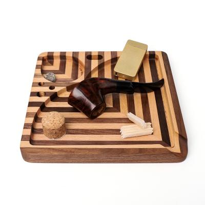 China 2021 New Arrival Black Walnut DIY Weed Rolling Tray Fantastic Design Cigarette Maker Plate Smoking Accessories for sale