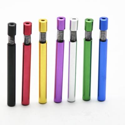 China Hot Selling Colorful One Design One Spring Hinge Pipe Metal Smoking Pipe Cigarette Holder for sale