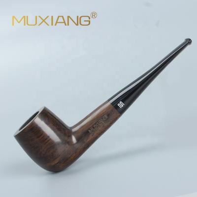 China Factory direct muxiang ebony wooden tobacco pipe wood with taper mouthpiece 9mm filter men acrylic smoking pipe ac0007 for sale