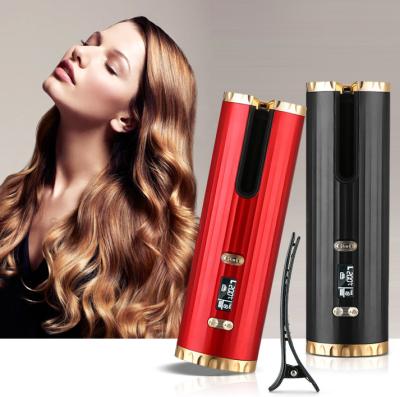 China Hot Selling USB Rechargeable Ionic Iron Home Portable Ceramic Curling Machine Use With LCD Display for sale