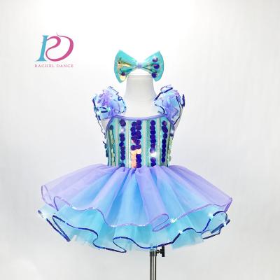 China Sparkle Dresses Kids Girls Recital Dance Costume Dance Tutu Dancewear Performance Competition Dress for sale