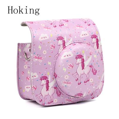 China Fashiontable Premium Quality Pink Pony Leather Camera Body Cover for the instax mini 8 for sale