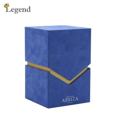 China Recyclable Perfume Bottle Packaging Box Custom Wood And Velvet Material Gold Foil Logo Box Perfume for sale