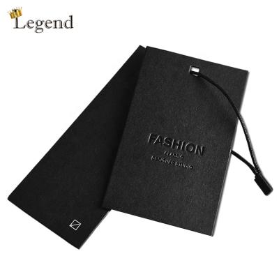 China Recyclable Custom High End Spot UV Outdoor Technics Black Paper Card Price Tag Material Twine Hang Tag Label Luxury for sale