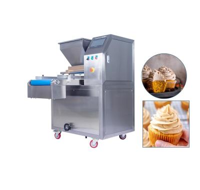 China High Productivity Automatic Cake Batter Pouring Puff Paper Cups Cake Filling Machine for sale