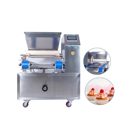 China High Productivity 220V Automatic Point Change Filling Sandwich Paper Cup Disc Cake Double Head Filling Machine for sale