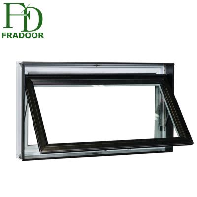 China Swing Modern Hot Sale Australian Standard Double Glazed Small Aluminum Glass Top Hung Awning Window Philippines for sale