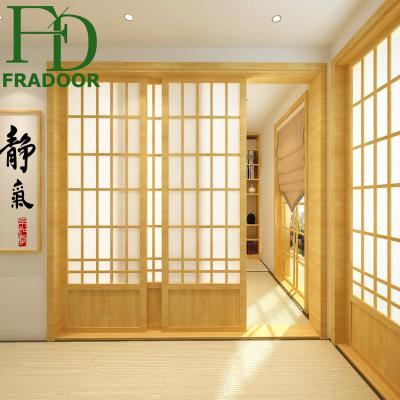 China Sliding Wooden Plaid Sliding Door Japan Manufacturing Style for sale